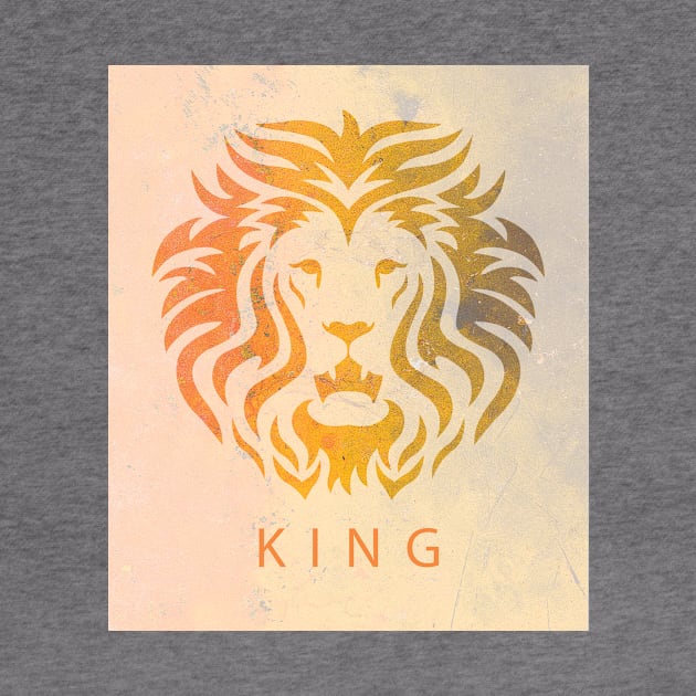 'KING' Lion Head - Orange by sleepingdogprod